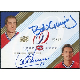 2008/09 Upper Deck Montreal Canadiens Centennial Signatures Dual #DUALCG Bob Gainey Guy Carbonneau Auto 1/50