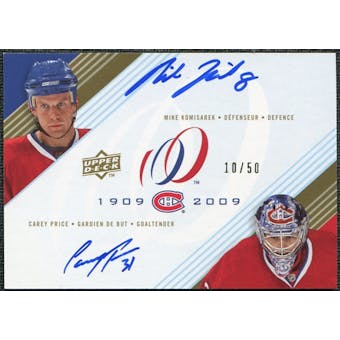 2008/09 Upper Deck Montreal Canadiens Centennial Signatures Dual #DUALKP Mike Komisarek Carey Price 10 50