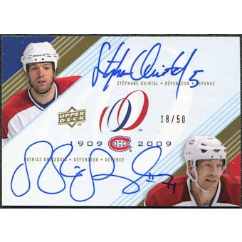 2008/09 Upper Deck Montreal Canadiens Centennial Signatures Dual Stephane Quintal Patrice Brisebois 18 50