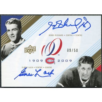 2008/09 Upper Deck Montreal Canadiens Centennial Signatures Dual #DUALRL Henri Richard Elmer Lach 9/50