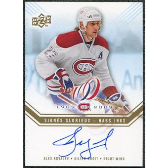 2008/09 Upper Deck Montreal Canadiens Centennial Habs INKS #HABSAK Alex Kovalev Autograph