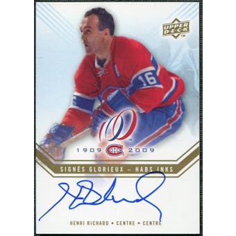 2008/09 Upper Deck Montreal Canadiens Centennial Habs INKS #HABSHR Henri Richard Autograph