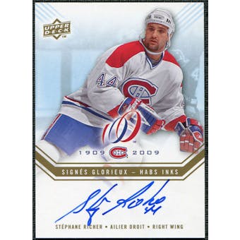 2008/09 Upper Deck Montreal Canadiens Centennial Habs INKS #HABSSR Stephane Richer Autograph
