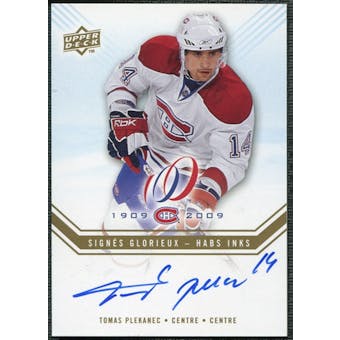 2008/09 Upper Deck Montreal Canadiens Centennial Habs INKS #HABSTP Tomas Plekanec Autograph