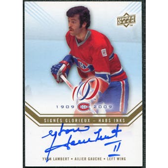 2008/09 Upper Deck Montreal Canadiens Centennial Habs INKS #HABSYL Yvon Lambert Autograph