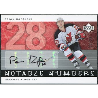 2005/06 Upper Deck Notable Numbers #NBRA Brian Rafalski Autograph /28