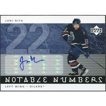 2005/06 Upper Deck Notable Numbers #NJAR Jani Rita Autograph /22