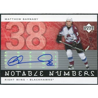 2005/06 Upper Deck Notable Numbers #NMBA Matthew Barnaby Autograph /38