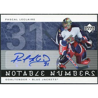 2005/06 Upper Deck Notable Numbers #NPLE Pascal Leclaire Autograph /31