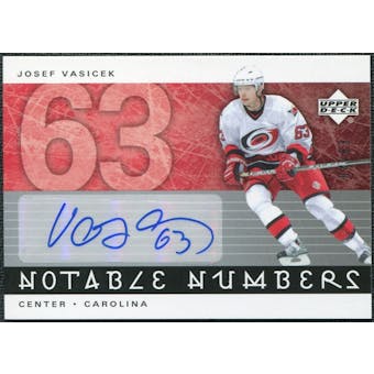 2005/06 Upper Deck Notable Numbers #NJV Josef Vasicek Autograph /63