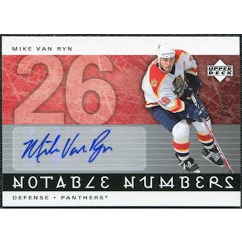 2005/06 Upper Deck Notable Numbers #NVR Mike Van Ryn Autograph /26