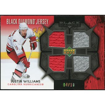 2007/08 Upper Deck Black Diamond Jerseys Black Quad #BDJWI Justin Williams /10