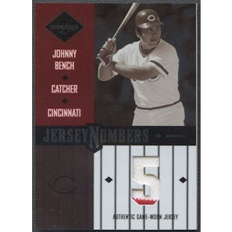 2003 Leaf Limited #33 Johnny Bench Numbers Jersey #17/50