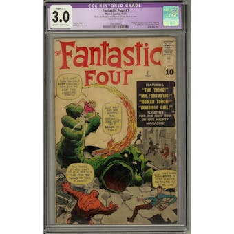 Fantastic Four #1 CGC 3.0 Slight (C-1) Restoration (OW-W) *1393279002