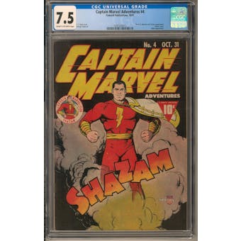 Captain Marvel Adventures #4 CGC 7.5 (C-OW) *1397525015*