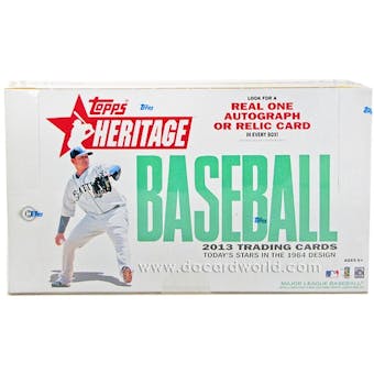 2013 Topps Heritage Baseball Hobby Box
