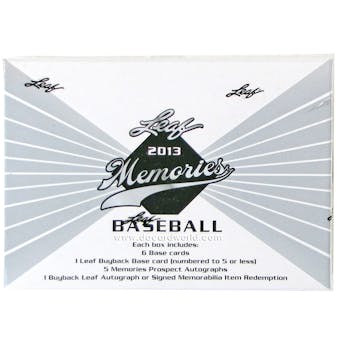 2013 Leaf Memories Baseball Hobby Box