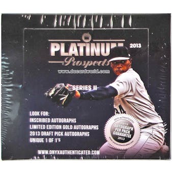 2013 Onyx Platinum Prospects Series 2 Baseball Hobby Box