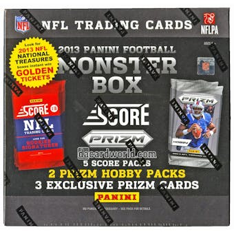 2013 Score Football Monster Box (Three Exclusive Prizm Cards Per Box)!