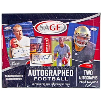 2013 Sage Autographed Football Hobby Box