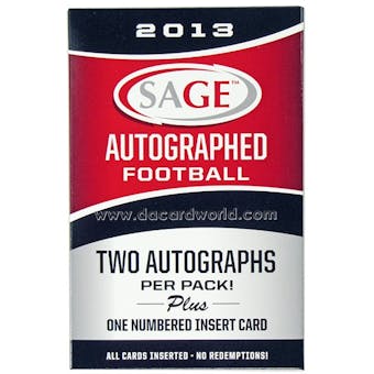 2013 Sage Autographed Football Hobby Pack
