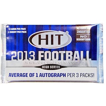 2013 Sage Hit High Series Football Hobby Pack