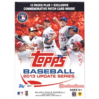 2013 Topps Update Baseball 10-Pack Box - ONE PATCH CARD PER BOX !