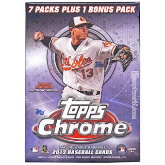 2013 Topps Chrome Baseball 8-Pack Box (Bonus 4-Card Purple Refractor Pack) (Reed Buy)