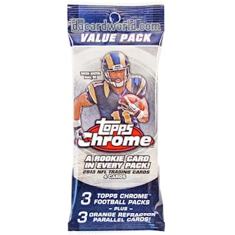 2013 Topps Chrome Football Value Pack (3 Packs + 3 Orange Parallels)