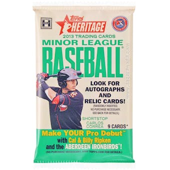 2013 Topps Heritage Minor League Baseball Hobby Pack