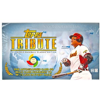2013 Topps Tribute Baseball WBC Edition Hobby Box