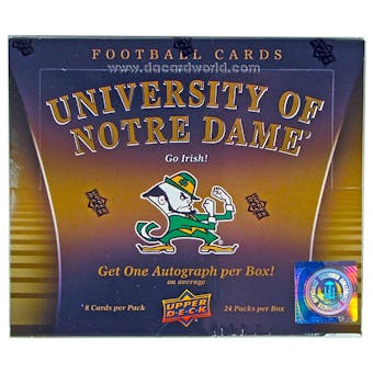 2013 Upper Deck University of Notre Dame Football Hobby Box