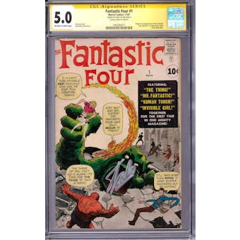 Fantastic Four #1 CGC 5.0 Stan Lee Signature Series (OW-W) *1407003011*