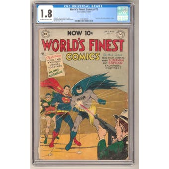 World's Finest Comics #71 CGC 1.8 (OW-W) *1418164014*