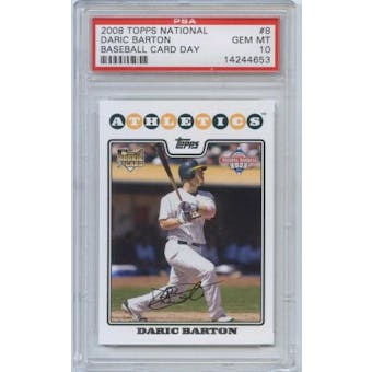 2008 Topps National Baseball Card Day #8 Daric Barton Rookie Card PSA 10