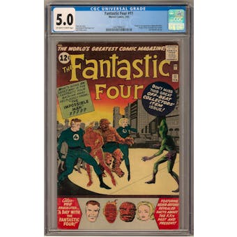 Fantastic Four #11 CGC 5.0 (OW-W) *1447964025*