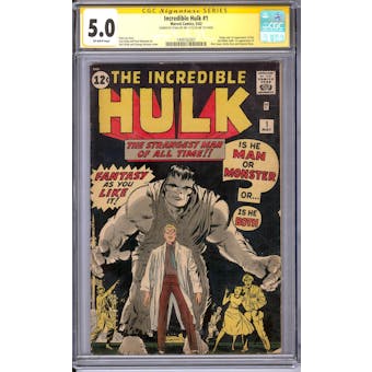 Incredible Hulk #1 CGC 5.0 Stan Lee Signature Series (OW) *1449182001*