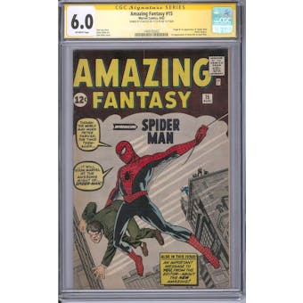 Amazing Fantasy #15 CGC 6.0 Stan Lee Signature Series (OW-W) *1449182002*