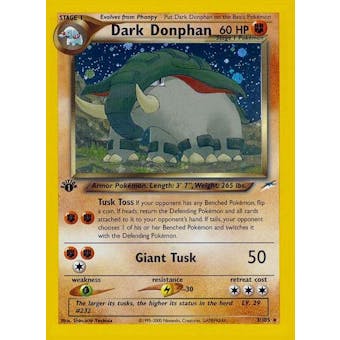 Pokemon Neo Destiny 1st Edition Single Dark Donphan 3/105