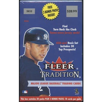 2001 Fleer Tradition Baseball 23 Pack Blaster Box