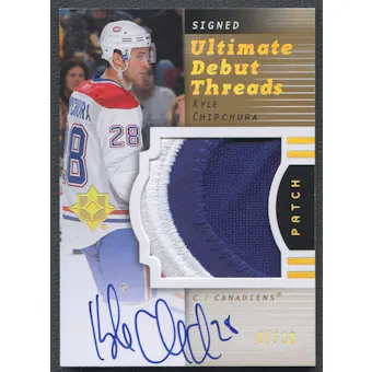 2007/08 Ultimate Collection #DTKC Kyle Chipchura Ultimate Debut Threads Rookie Patch Auto #07/10