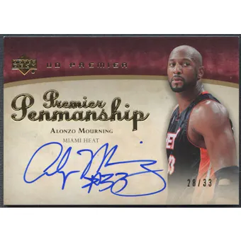 2007/08 Upper Deck Premier #AM Alonzo Mourning Penmanship Gold Auto #28/33