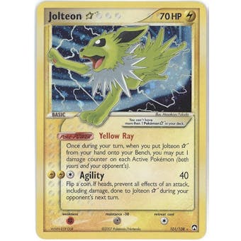 Pokemon Power Keepers Single Jolteon Gold Shining Star 101/108 - MODERATE PLAY