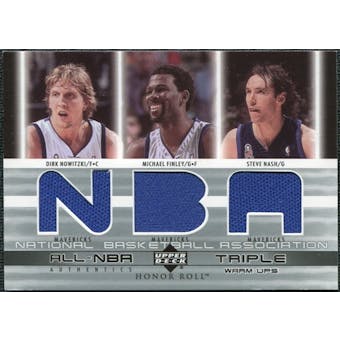2002/03 Upper Deck Honor Roll Triple Warm-ups #DNMFSN Dirk Nowitzki Michael Finley Steve Nash