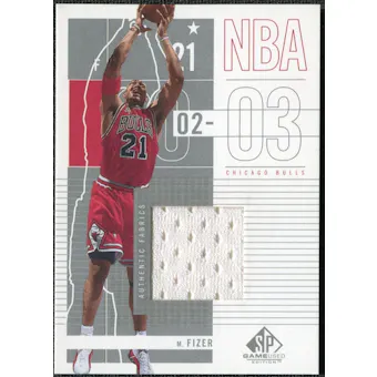 2002/03 Upper Deck SP Game Used #14 Marcus Fizer Jersey