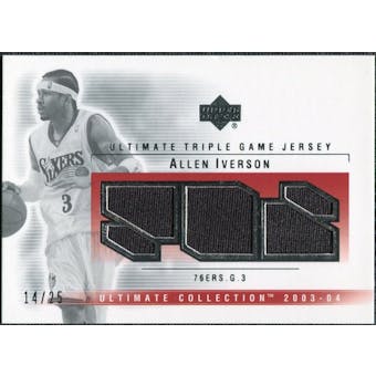2003/04 Upper Deck Ultimate Collection Jerseys Triple #AI Allen Iverson /25