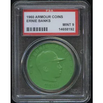 1960 Armour Coin Ernie Banks Green PSA 9 (MINT) *8192