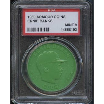 1960 Armour Coin Ernie Banks Green PSA 9 (MINT) *8193