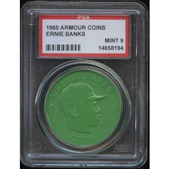 1960 Armour Coin Ernie Banks Green PSA 9 (MINT) *8194