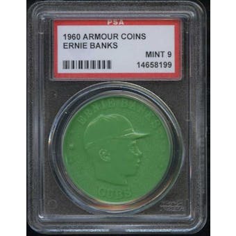 1960 Armour Coin Ernie Banks Green PSA 9 (MINT) *8199